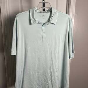 Walter Hagen Majors Men's 11 Light Blue Striped Performance Golf Polo XXL